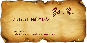 Zsirai Máté névjegykártya